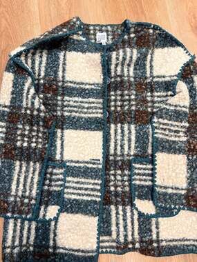Mark & James Badgley Mischka Plaid Textured Button-Down Jacket